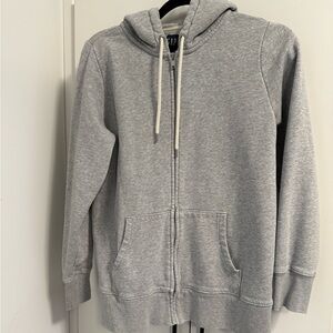 GAP Gray Full-Zip Fleece Hoodie - Women's Size Medium - Like New